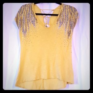 Small yellow glittery top